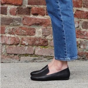 Birdies Starling Flat in Jet Leather Black Womens Size 8.5